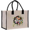 a bag with a picture of flowers on it