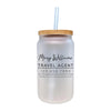 a glass jar with a straw in it