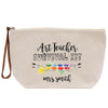 a white canvas bag with the words art teacher survival kit on it