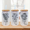 a couple of mason jars sitting on top of a wooden table