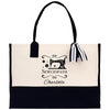 a black and white bag with a sewing machine on it