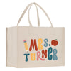 a white bag with the words mrs turner on it