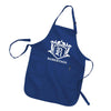 A navy blue apron with a white crest and the text "ROBERTSON" printed on it.