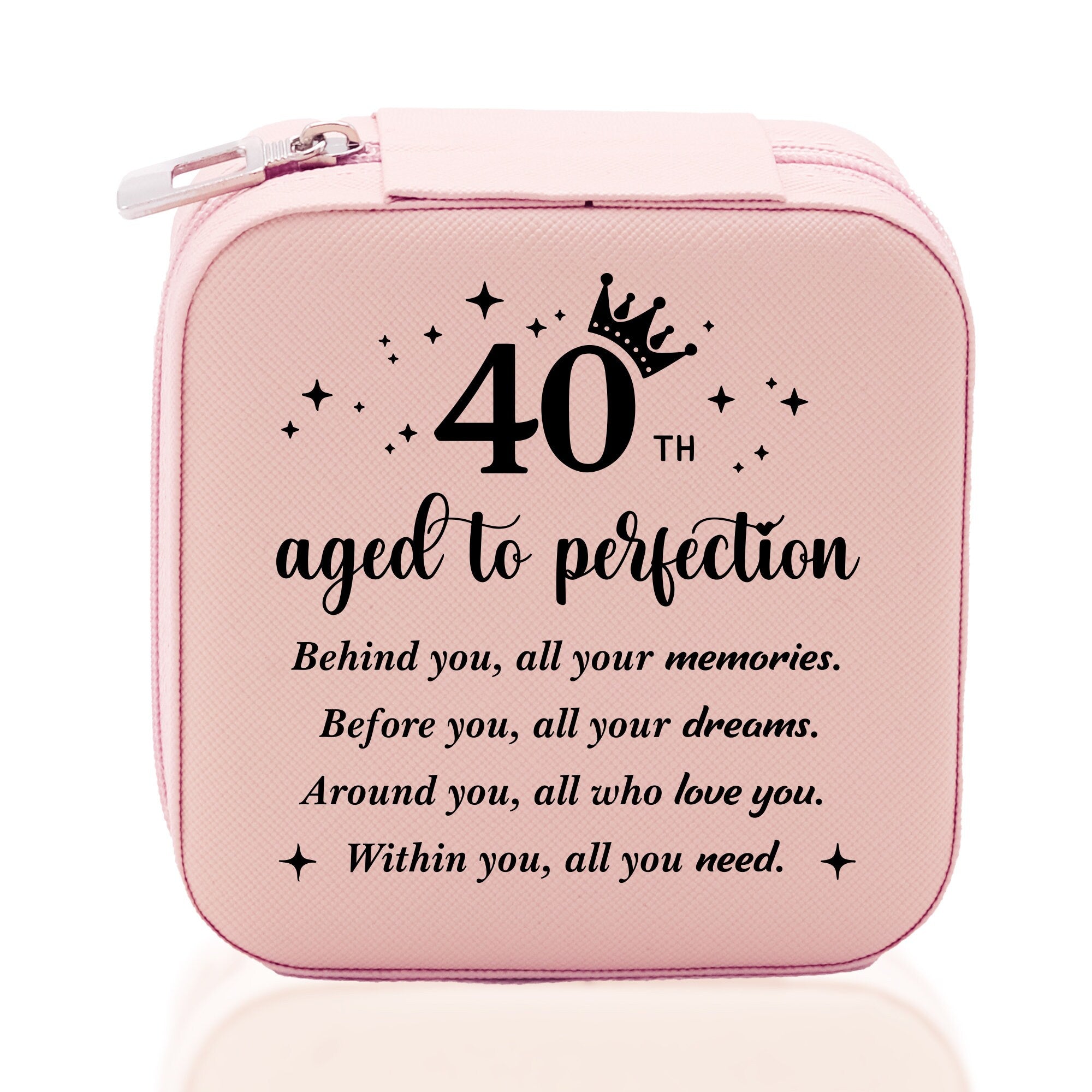 a pink lunch box with a poem written on it