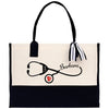 a black and white bag with a stethoscope on it