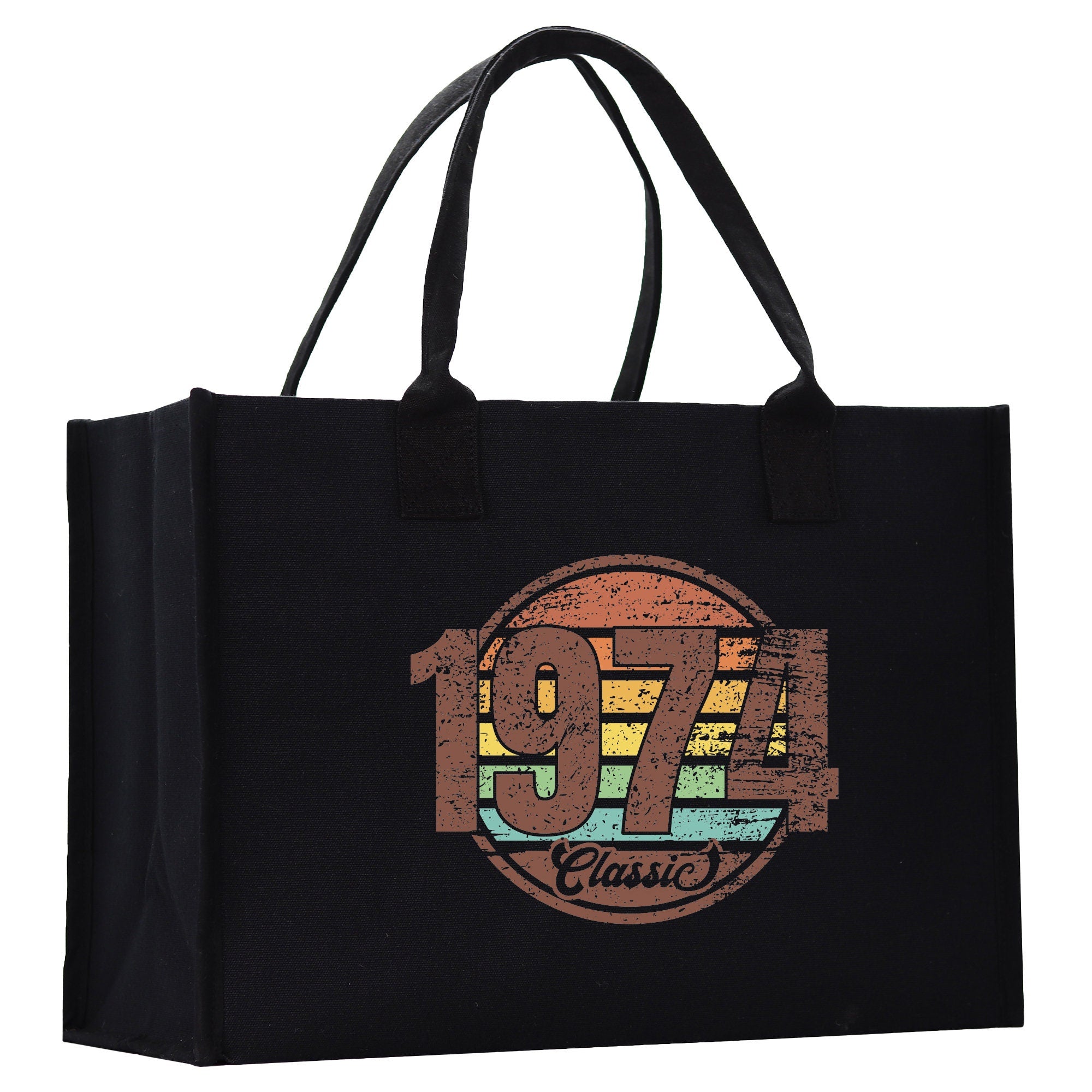 a black shopping bag with the number seventy on it
