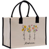a canvas bag with flowers on it