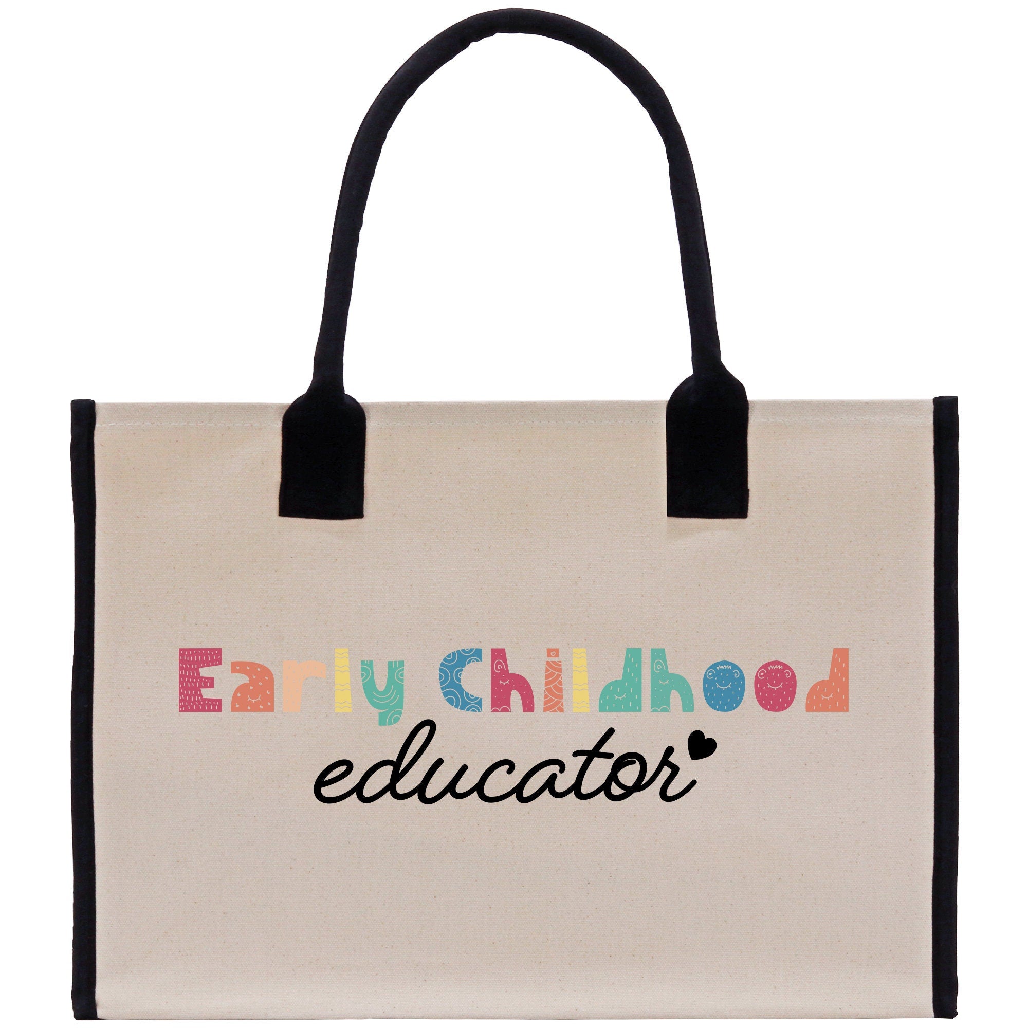 a canvas bag with the words early childhood education printed on it