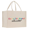 a white bag with the words early childhood education printed on it