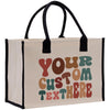 a canvas bag with the words your custom text on it
