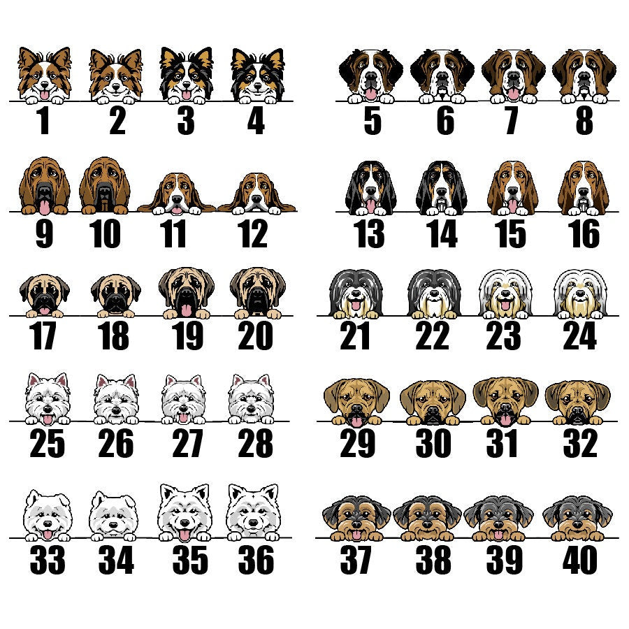 a picture of a number of dogs on a line