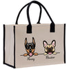 a shopping bag with two dogs on it