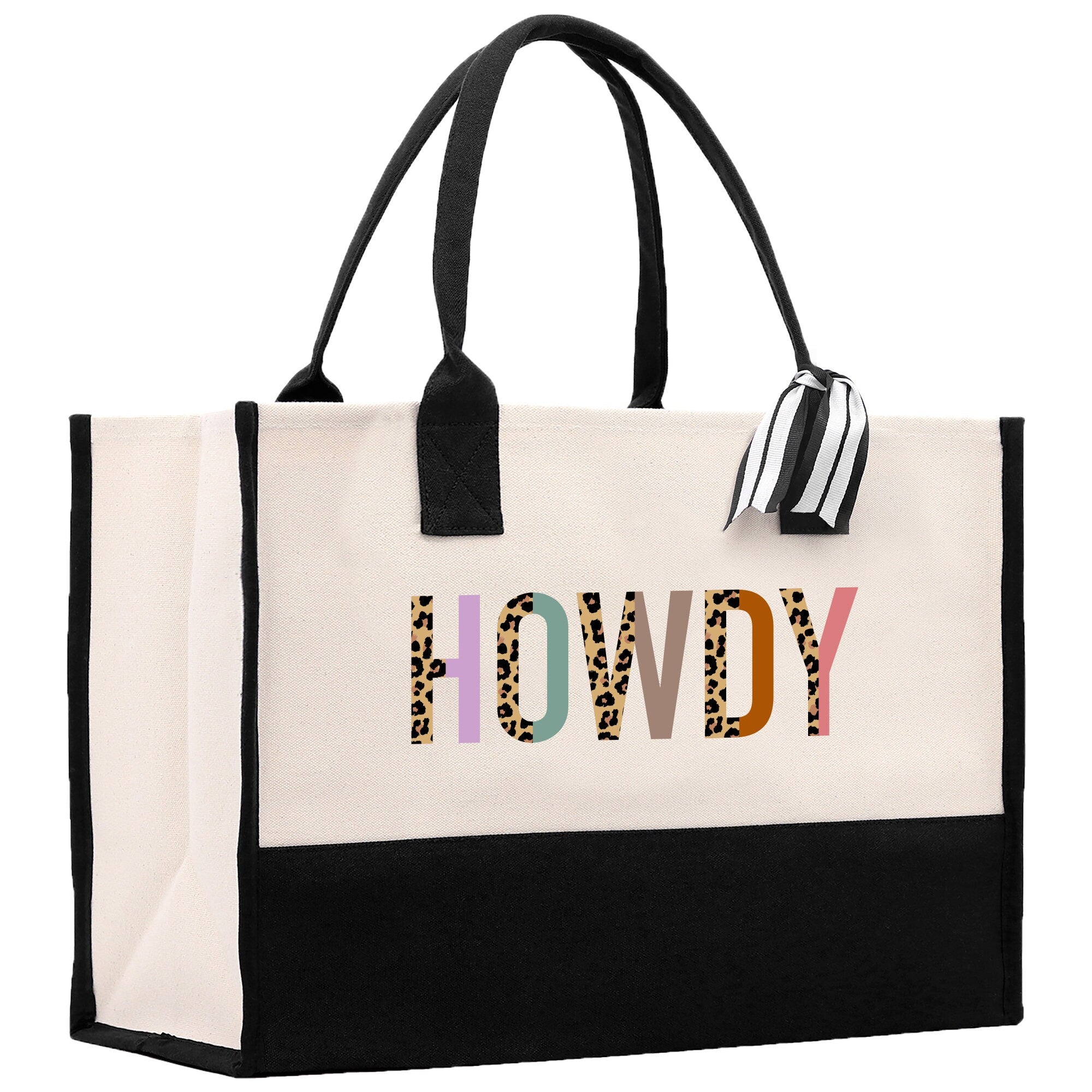 a black and white shopping bag with the word hollywood printed on it