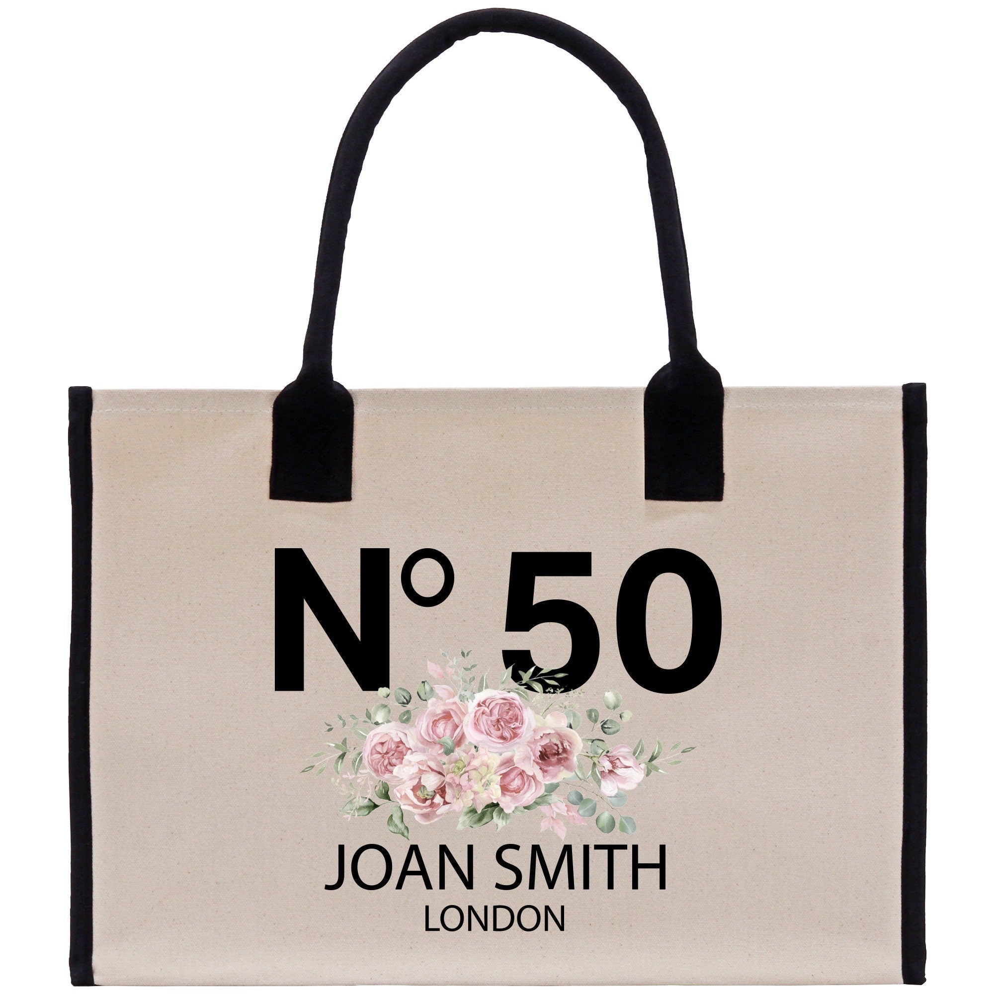 a bag with a floral design on the front of it
