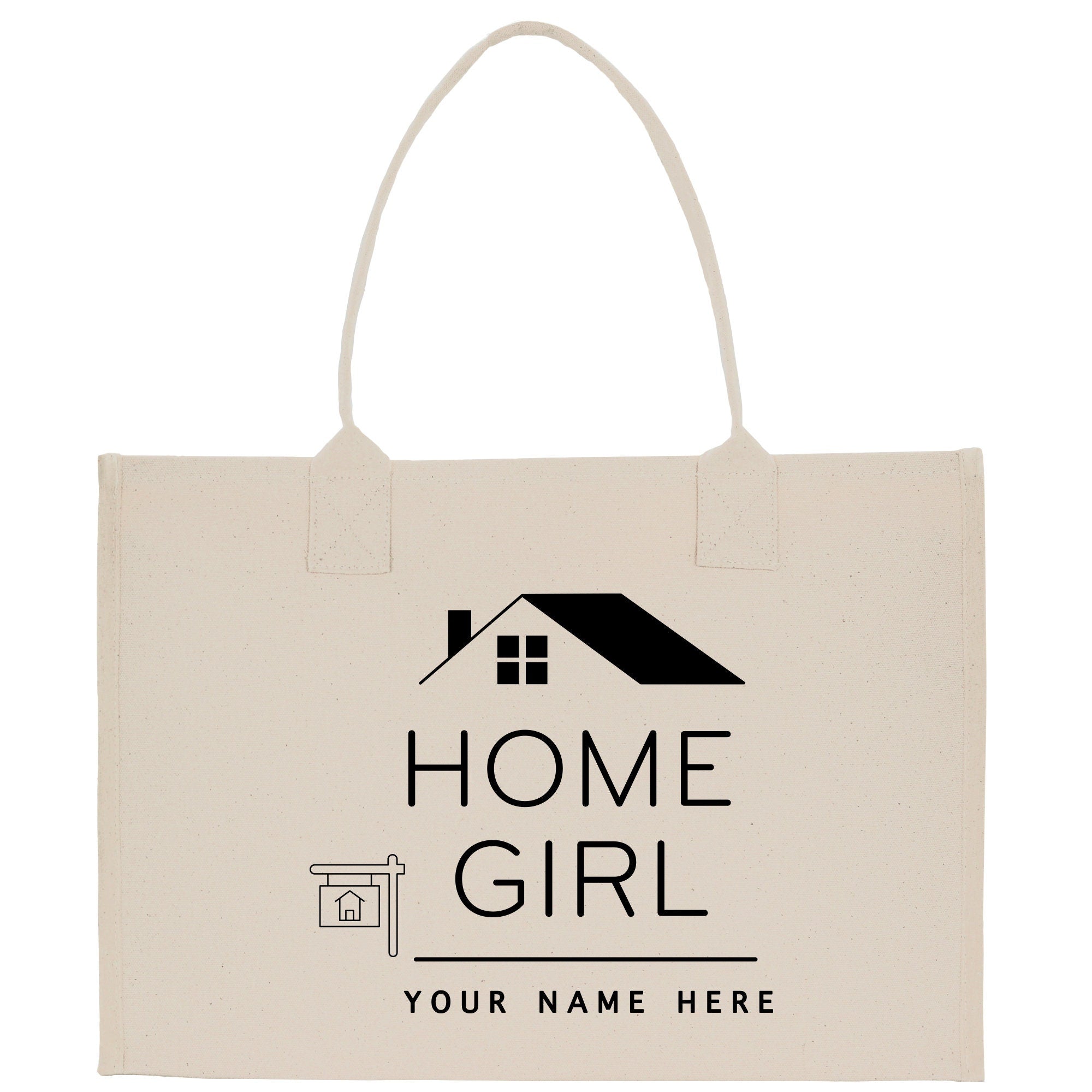 a white bag with a house on it