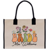 a bag with the words bride and flowers on it