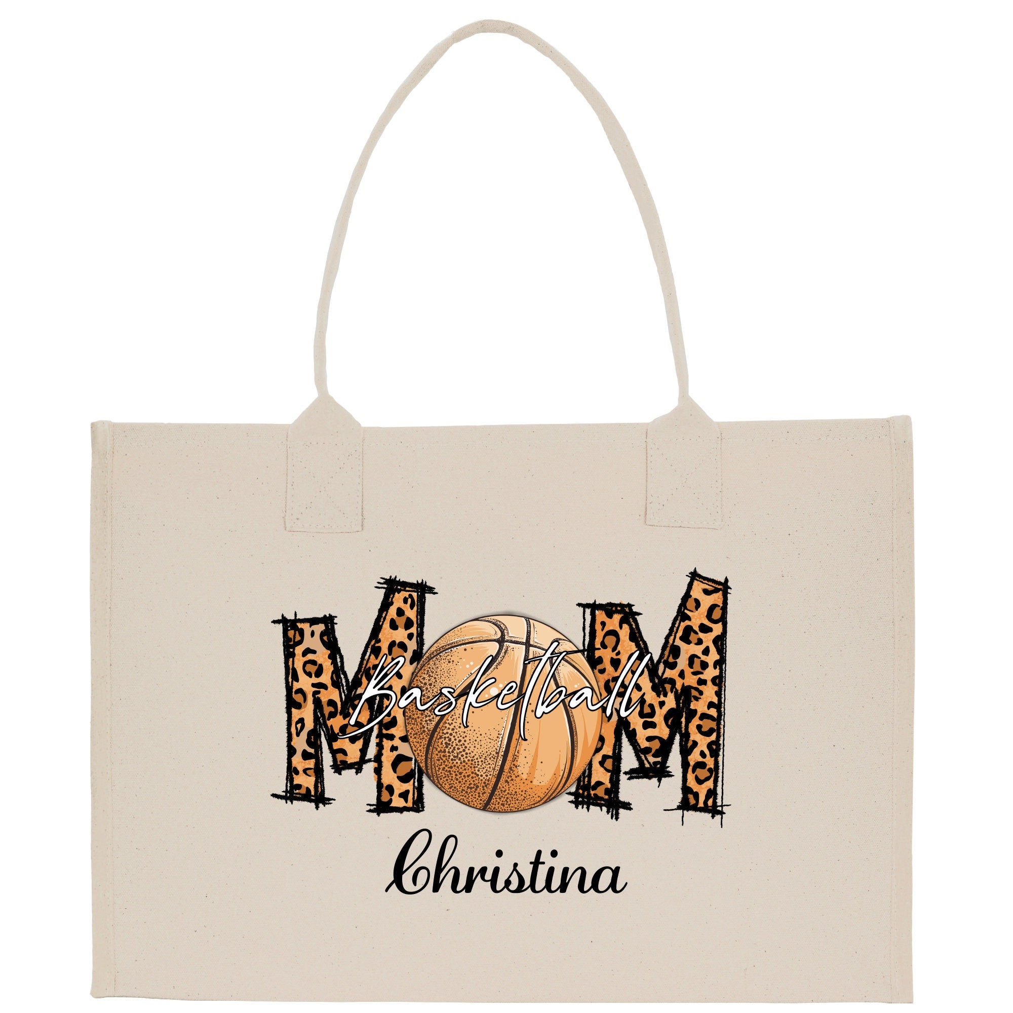 a tote bag with a basketball inside of it