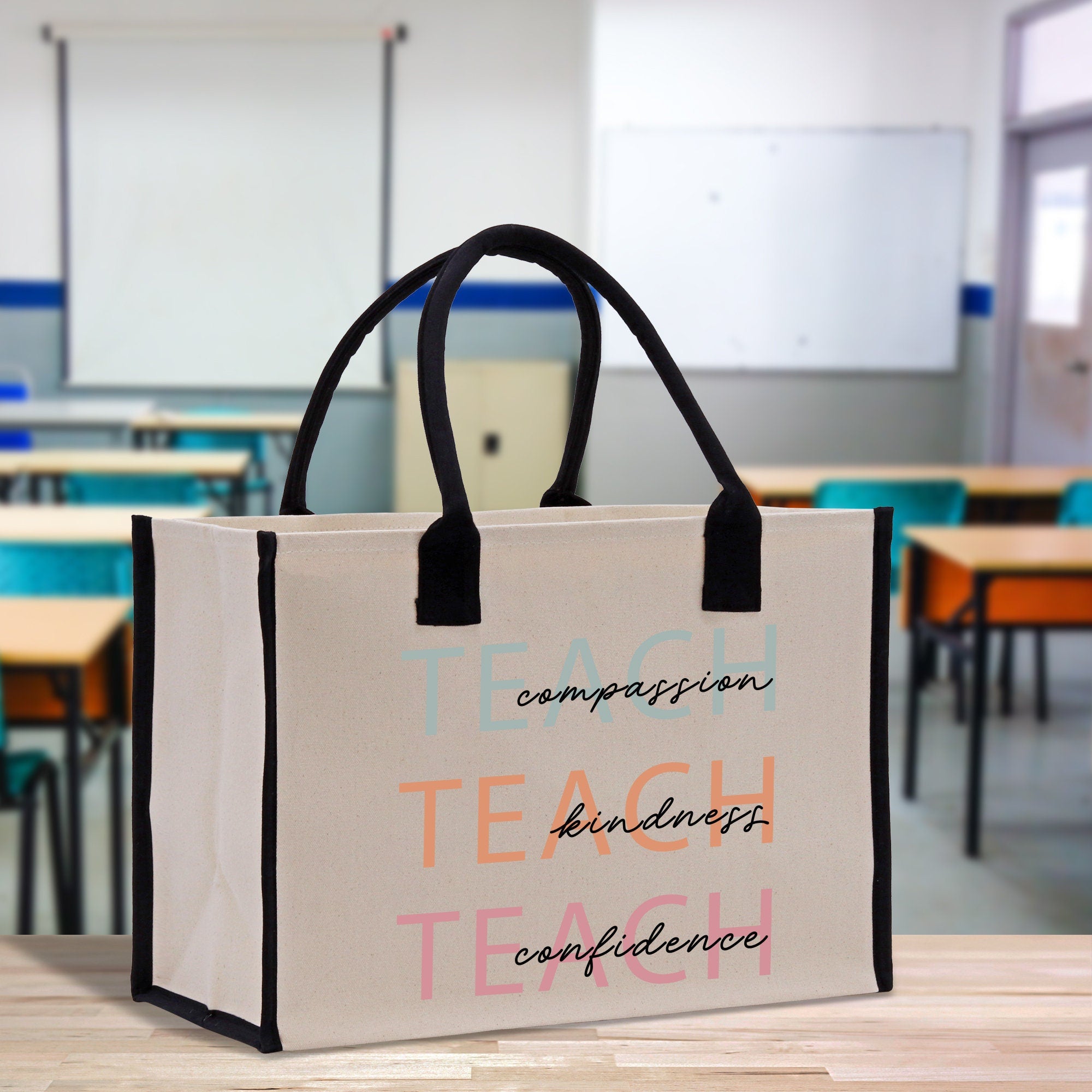 Teacher Cotton Canvas Tote Bag Gift for Teachers Teacher Life Tote Teacher Appreciation Gift Bag