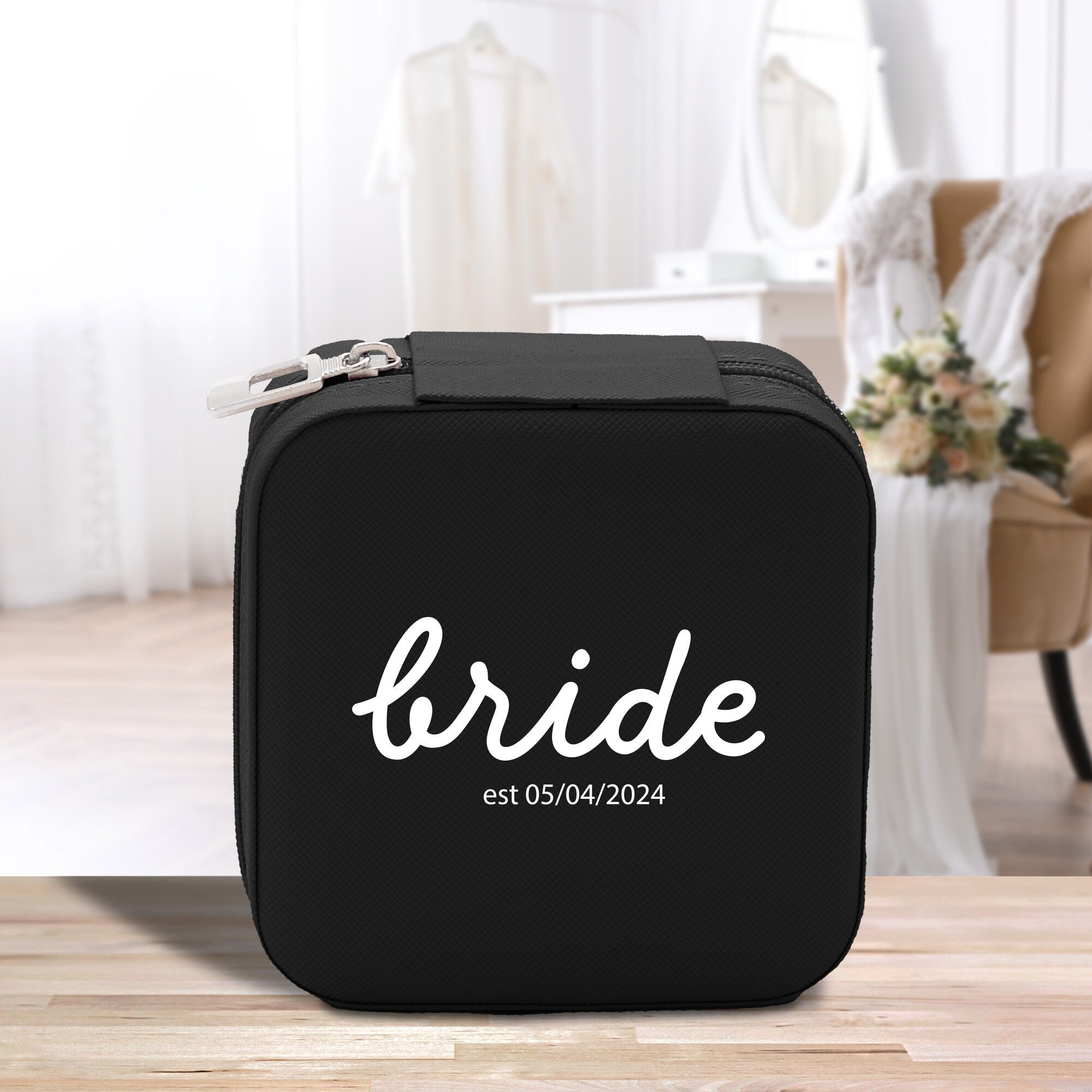 a black case with the word bride on it