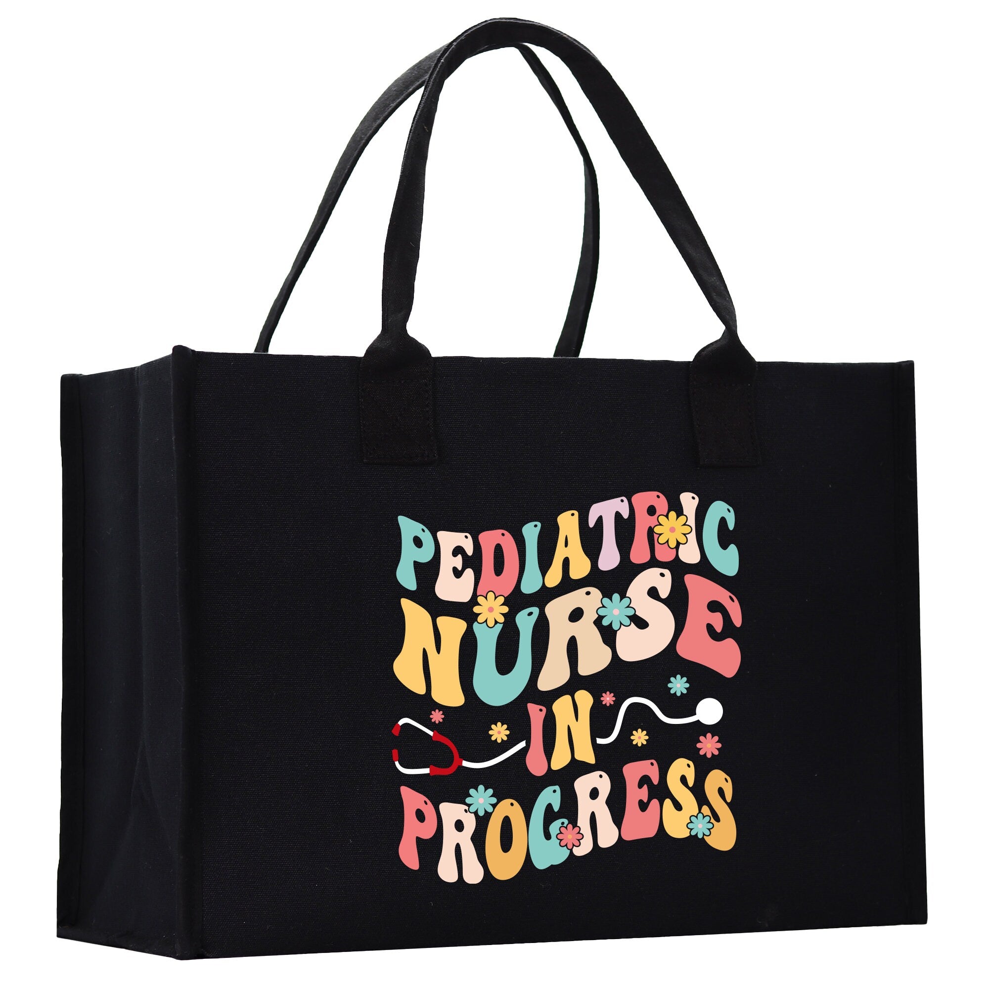 a black shopping bag with the words pediatric nurse in progress