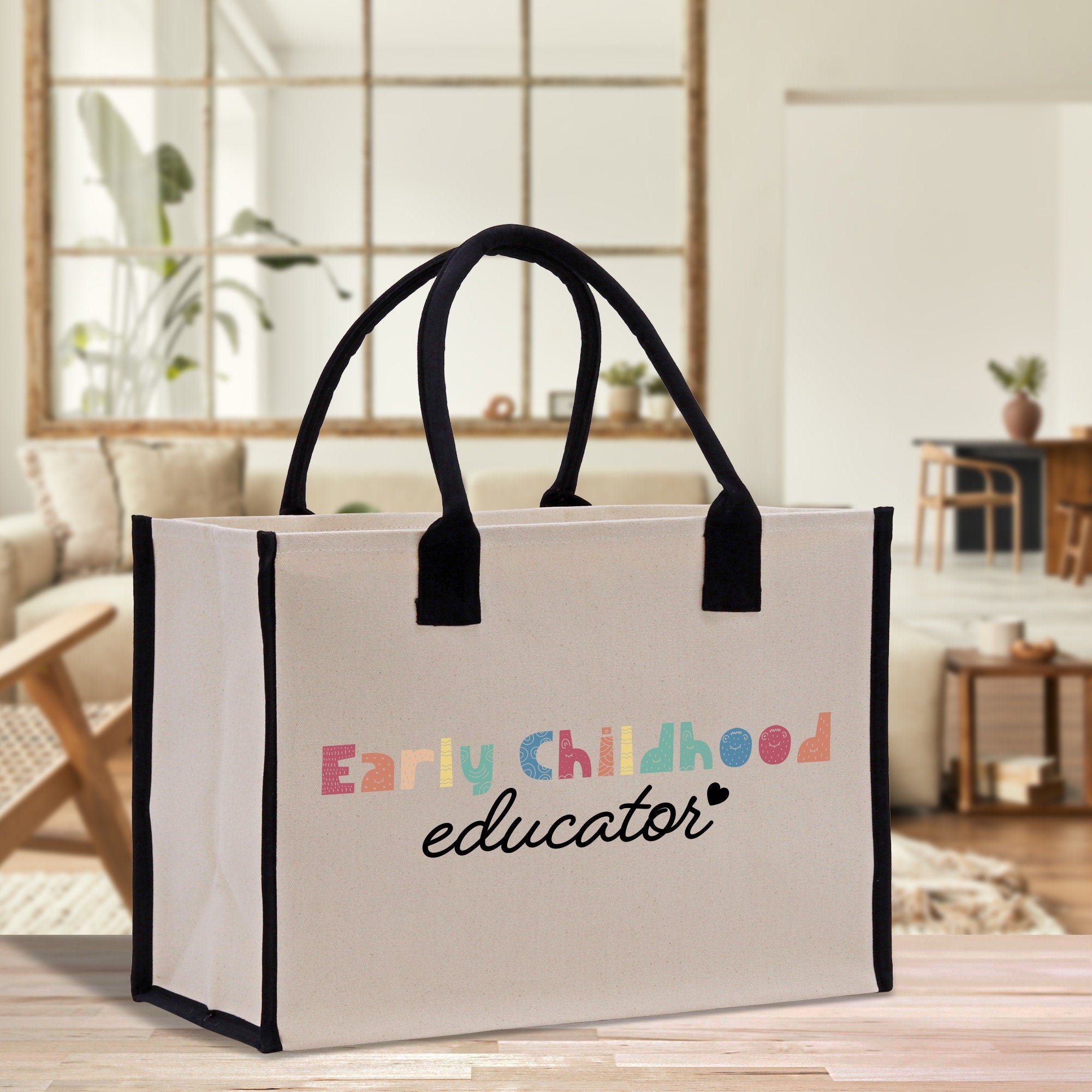 a bag with the words early childhood education printed on it