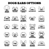 a black and white image of dogs ears options