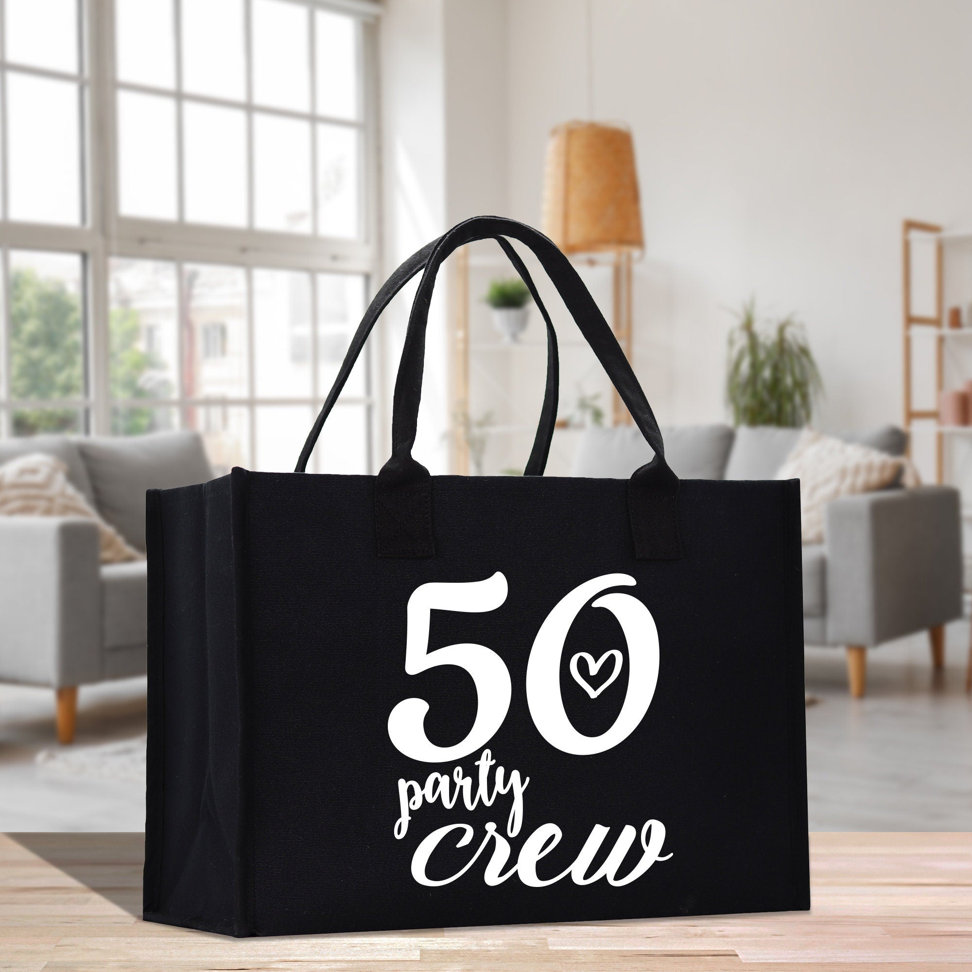a black bag with the number 50 printed on it