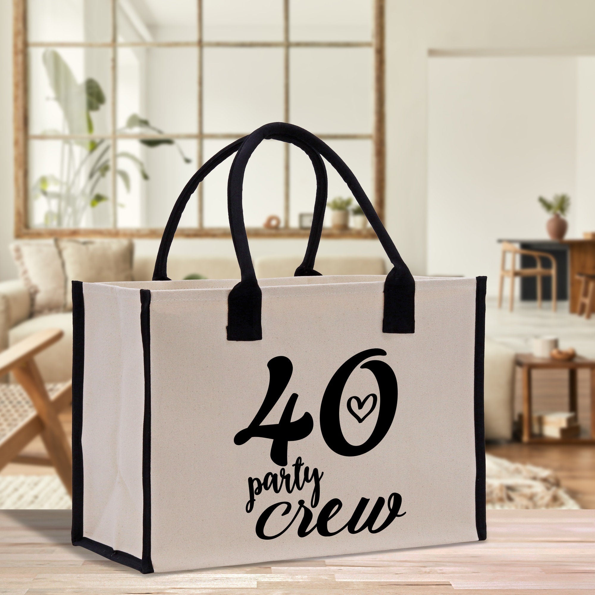 60 Fifty and Fabulous 40th Party Crew Age Birthday Cotton Canvas Tote Bag 40th Birthday Gift For Women 60th Birthday Celebration Party Gift