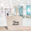 a white bag that says cheme crap on it