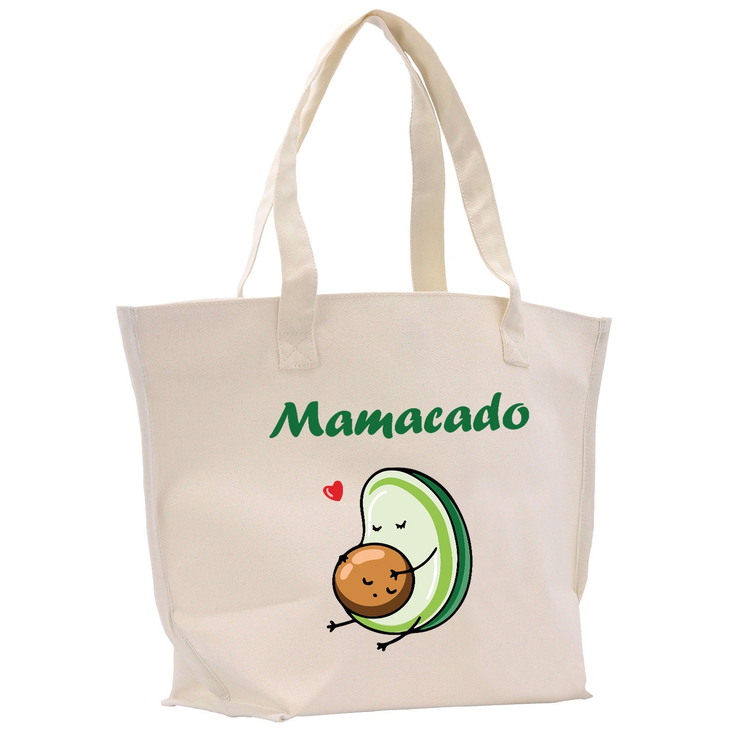 a tote bag with a picture of a baby in a cucumber