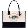 a black and white bag with a baseball on it