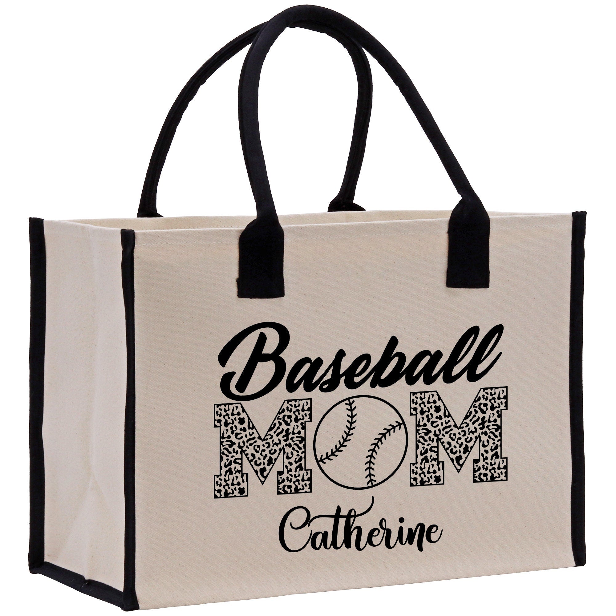 a bag with a baseball mom on it