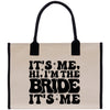a tote bag that says it's me, i'm the bride