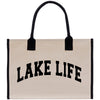 a lake life bag with the word lake life printed on it