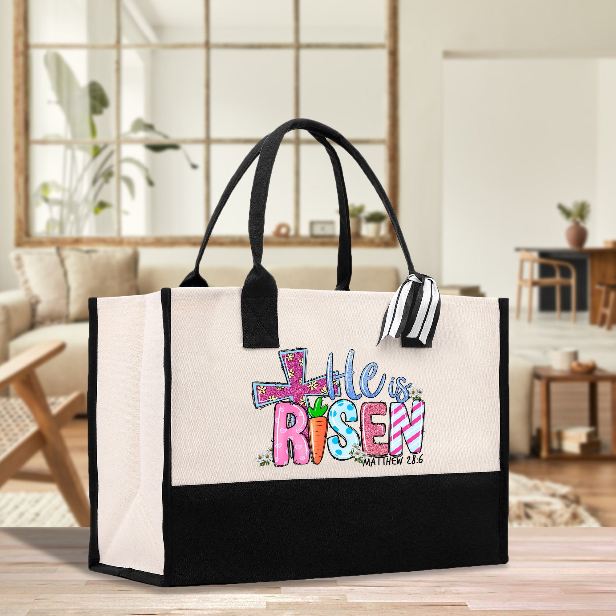 a black and white bag with the words little rose on it