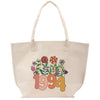 a white tote bag with flowers and the number 1994 printed on it