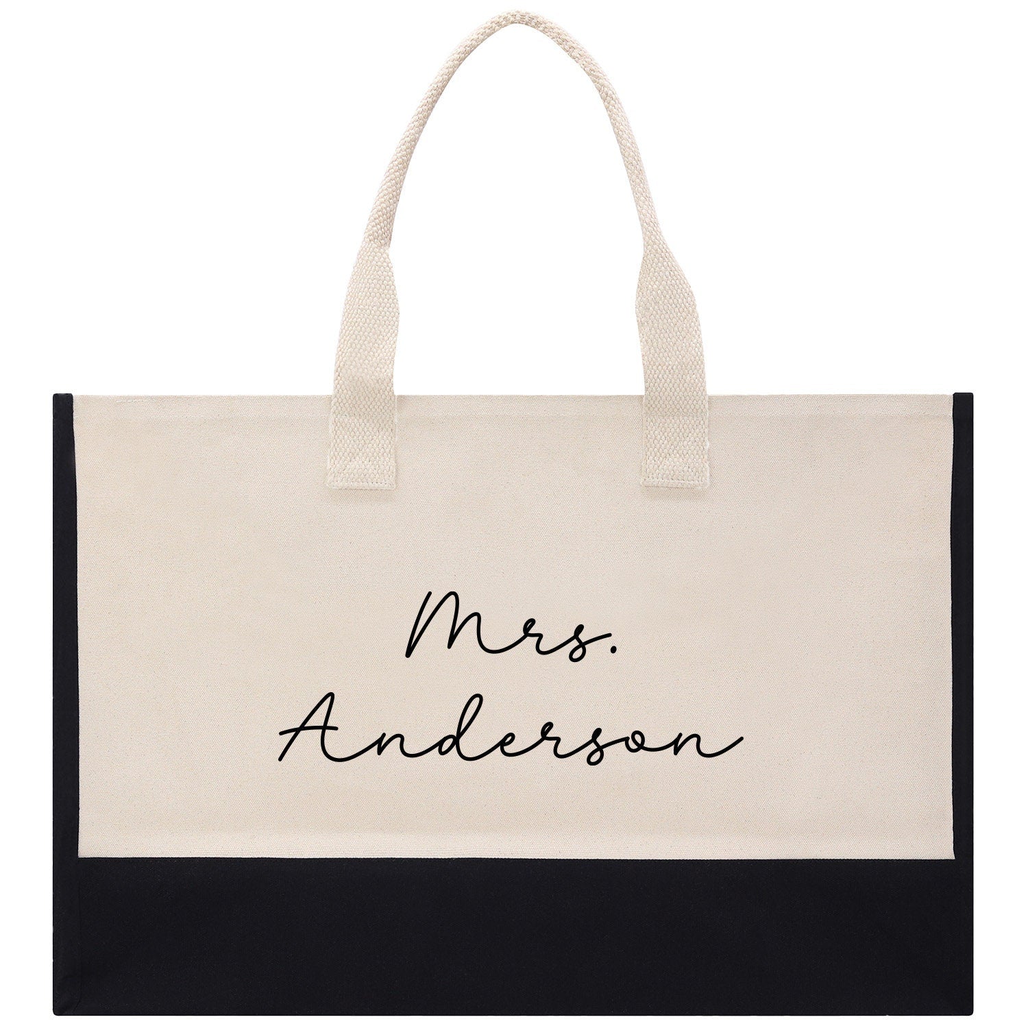 Mrs. Last Name XL Tote Bag Personalized Wedding Tote Bridal Shower Gift Honeymoon Gift Custom Wedding Gift Bridesmaid Gift (WTB1006)