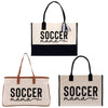 three bags that say soccer mama and soccer mama