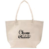 a white bag with the words cheme crap on it