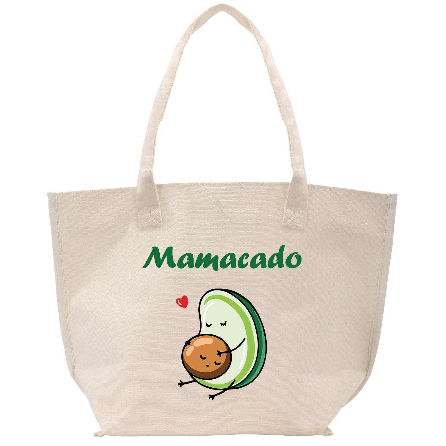 a tote bag with a picture of an avocado on it