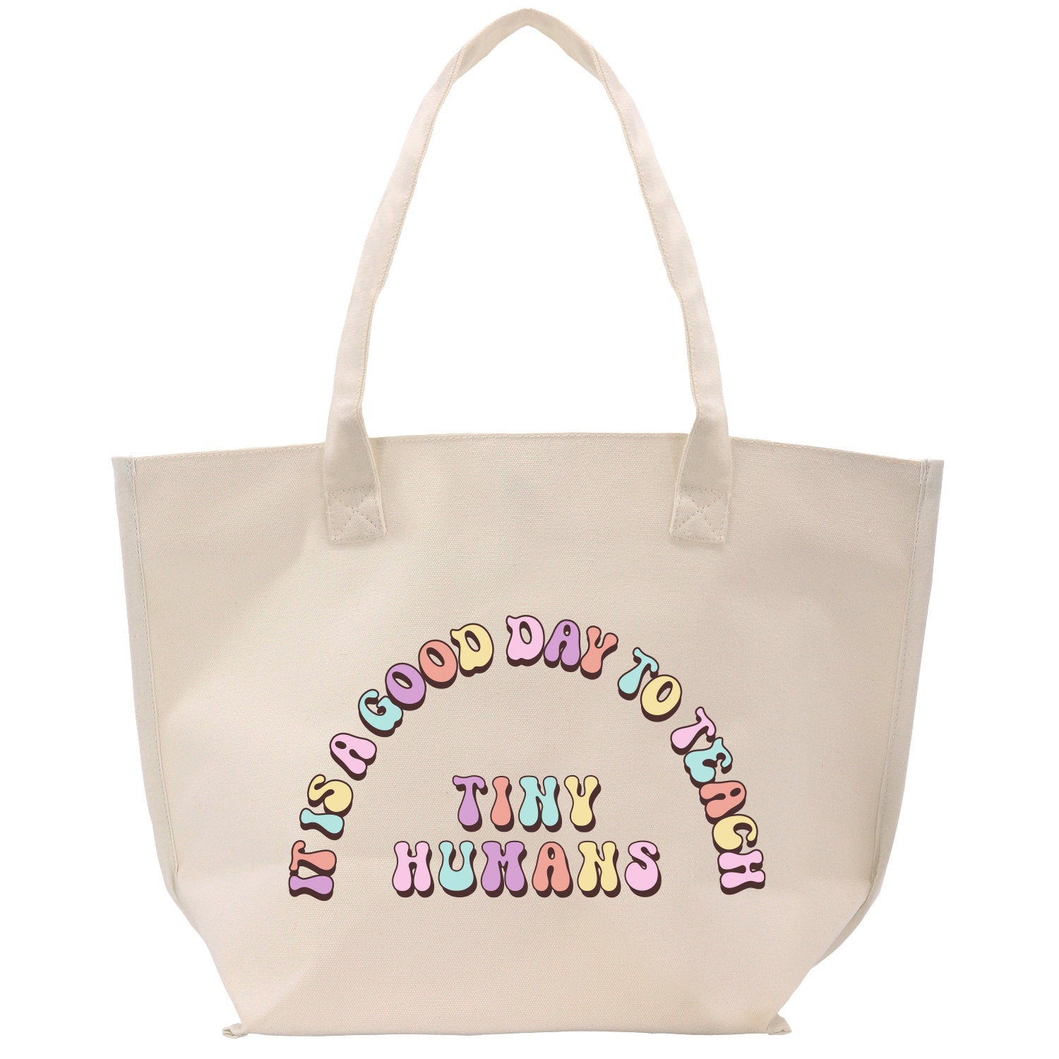 a white tote bag with the words good day tote on it