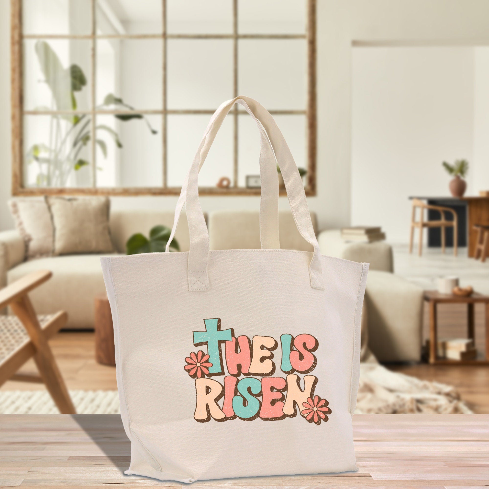 a white bag sitting on top of a wooden table