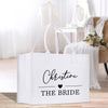 a white bag that says christian the bride
