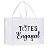 a white bag with the words totes engaged printed on it