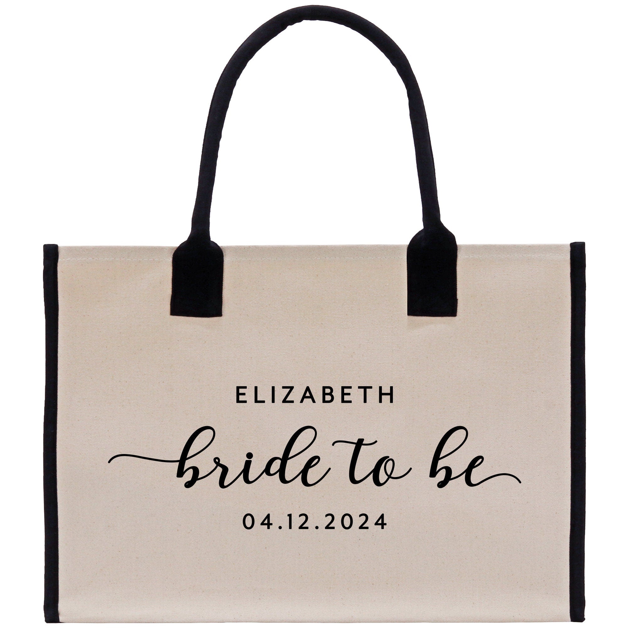 a personalized tote bag with a name on it