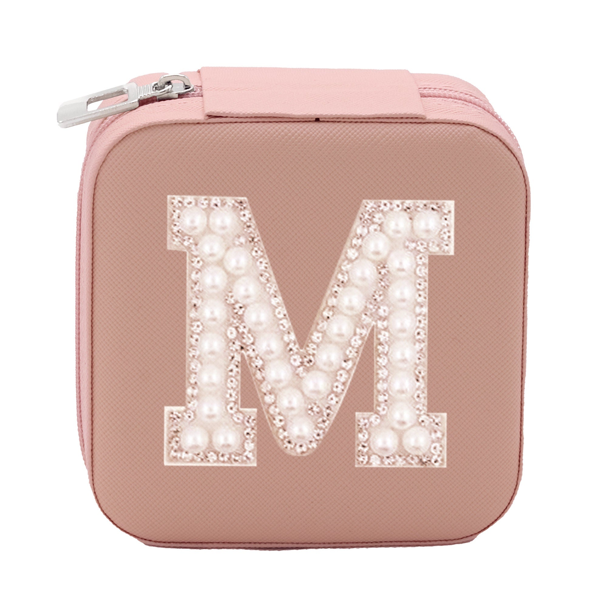 a pink case with a letter m on it