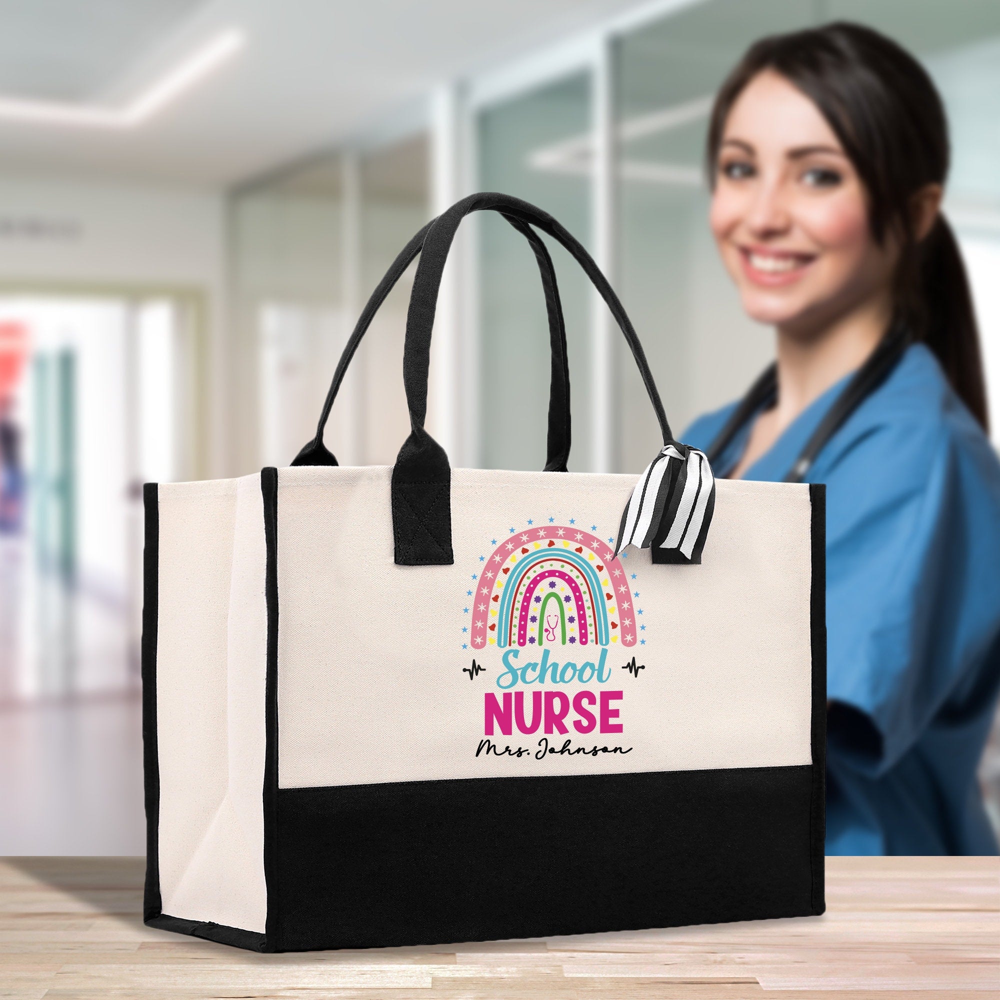 School Nurse Personalized Tote Bag Nurse Gift Registered Nurse Tote RN Tote RN Gift Future Nursing Student Gift Nurse Graduation Gift