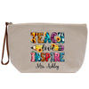 a canvas bag with a teacher love inspire message