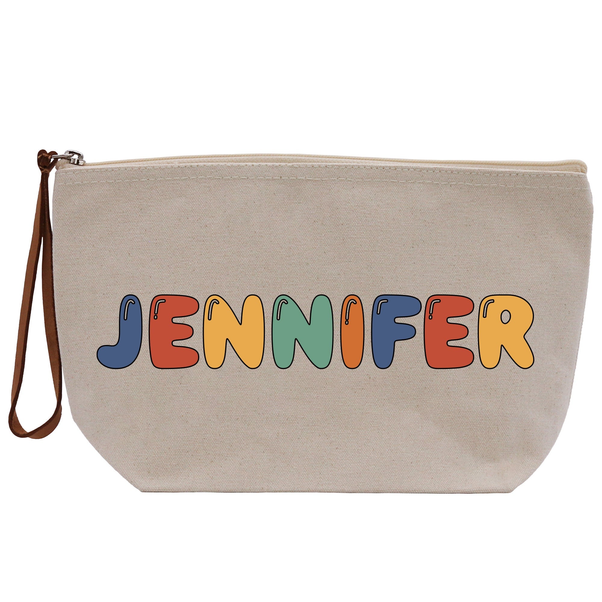 a canvas bag with a name painted on it