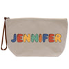 a canvas bag with a name painted on it